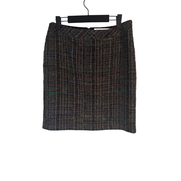 2/$30 Trina Turk Size 6 Plaid Wool Blend Skirt - Picture 6 of 14